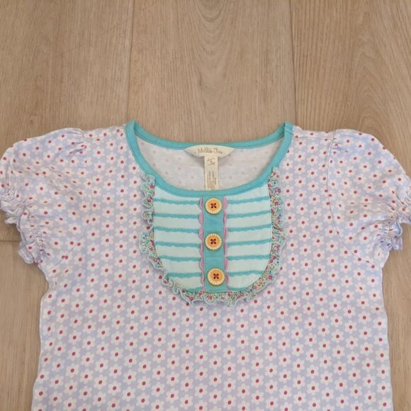 Matilda Jane Girls Sz 6 Top Adventure Begins Front Porch Shirt Floral Ruffle - Picture 3 of 9